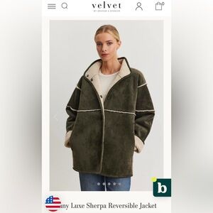 Velvet by Graham & Spencer Albany Luxe Sherpa Reversible Jacket Fern Medium